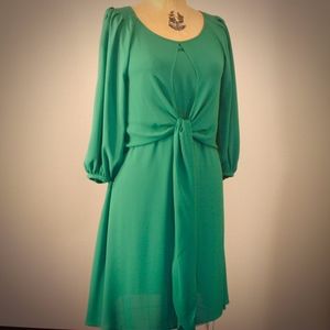 ANTHROPOLOGIE MAEVE Emerald green chiffon dress